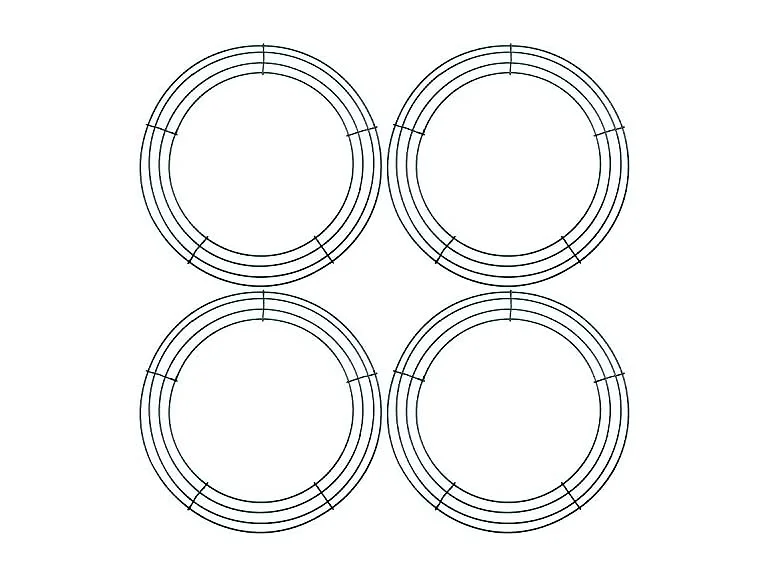4 Pack 14" Metal Wire Wreath Frame