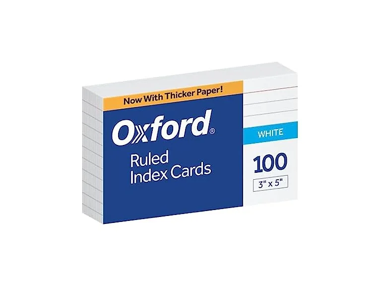 Oxford Ruled Index Cards 3"x5" 100-Pack