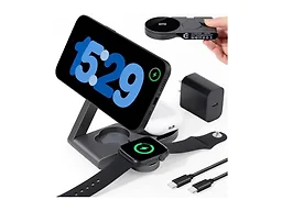 Foldable 3 in 1 Charging Station for Apple Devices with USB C Charger,Wireless Charger for Travel and Office & Home