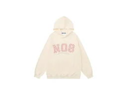 Aelfric Eden Womens Oversized Graphic Hoodies Y2k Flower Embroidery Number Print Pullover Hooded Sweatshirt Unisex Apricot Large