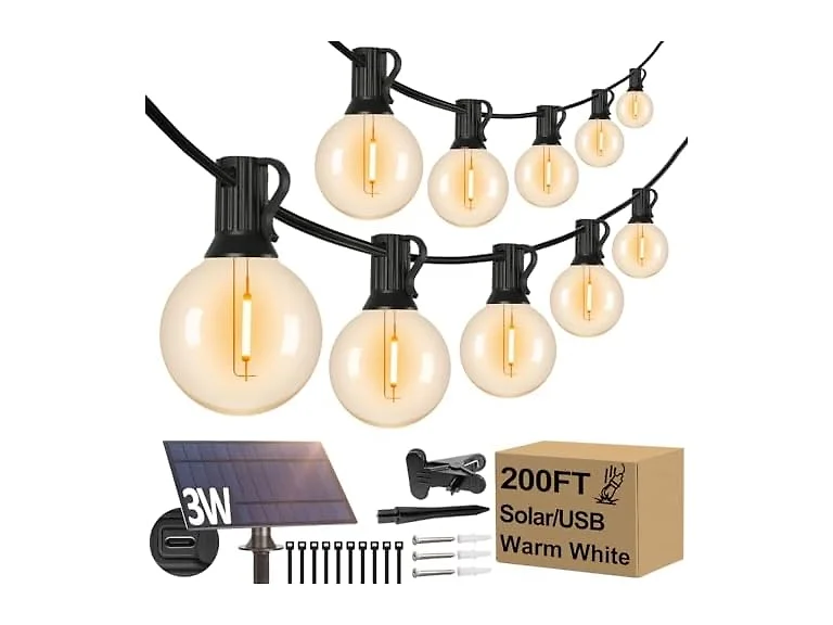 Lakumu 200FT (2x100FT) G40 Solar Lights
