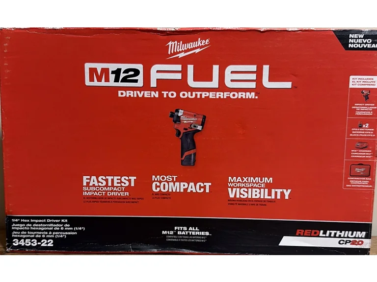 Milwaukee 3453-22 M12 FUEL 1/4in Hex Impact Kit