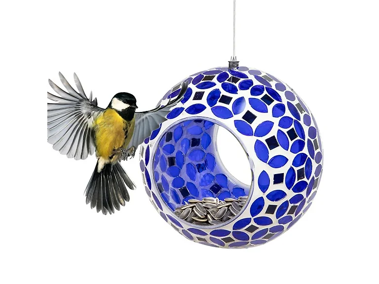 Sunnydaze 6" Lavender Mosaic Bird Feeder