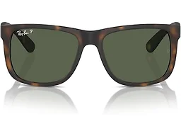 Ray-Ban RB4165 865/9A 55 55-16-145 Ray-Ban RB4165 Justin Classic Square Sunglasses  RUBBER HAVANA/DARK GREEN POLAR