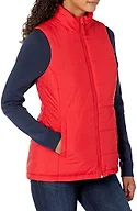 Amazon Essentials Women's Mid-Weight Puffer Vest, Red, Small
