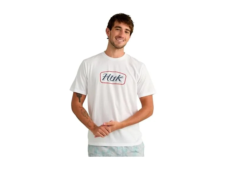 HUK Men's Short Sleeve Performance Tee Script