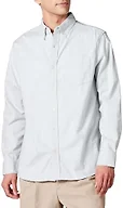 Amazon Essentials Men's Long Sleeve Shirt - Regular-Fit, Pocket Stretch Oxford (Available in Big & Tall), Light Grey, Medium