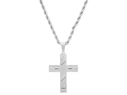Iron Saints LGR-4-124N Polished Cross Pendant Necklac