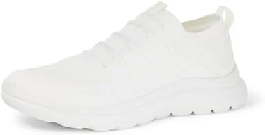 Amazon Essentials Men's Lightweight Knit Sneakers, White, 8.5