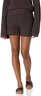 The Drop Women's Faith Pull-On Ribbed Sweater Short, Chocolate, XXL, Plus Size