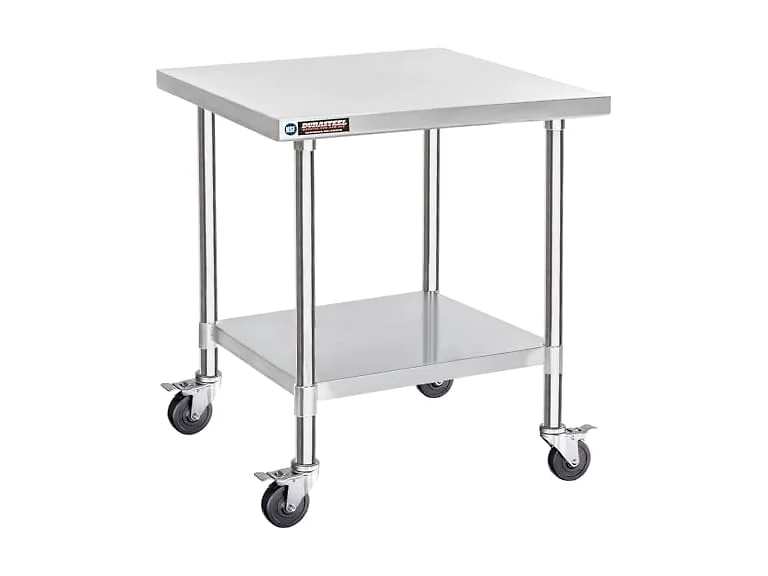 DuraSteel 30x30 SS Rolling Work Table