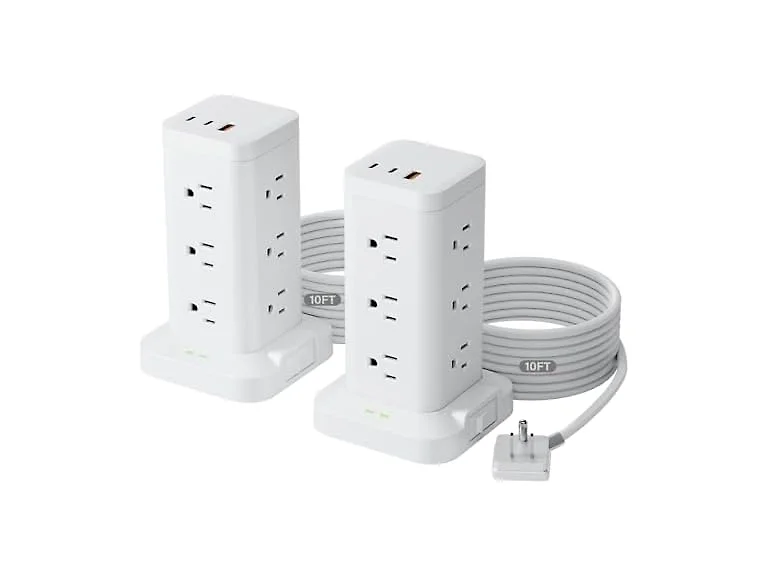 TAGZILO 2-Pack Power Strip 12-Out 10ft