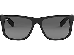 Ray-Ban RB4165 622/T3 55 55-16-145 Ray-Ban RB4165 Justin Classic Square Sunglasses  Rubber Black/LIGHT GREY GRADIENT GREY POLICARBONATE POLARIZED