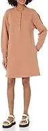 Amazon Essentials Women's Long Sleeve Sweatshirt Dress, Light Brown, X-Small