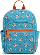 Premium Cotton Small Backpack, Aqua and Orange Bandana Paisley, One Size