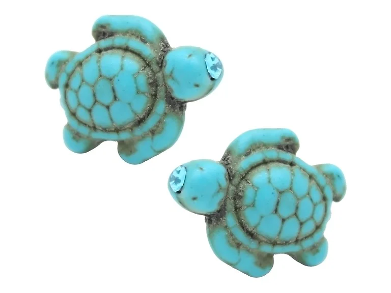 Turquoise Turtle Stud Earrings