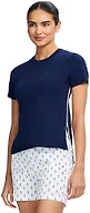 Izod Women's Short Sleeve Performance Stretch Sweater, Navy, Large