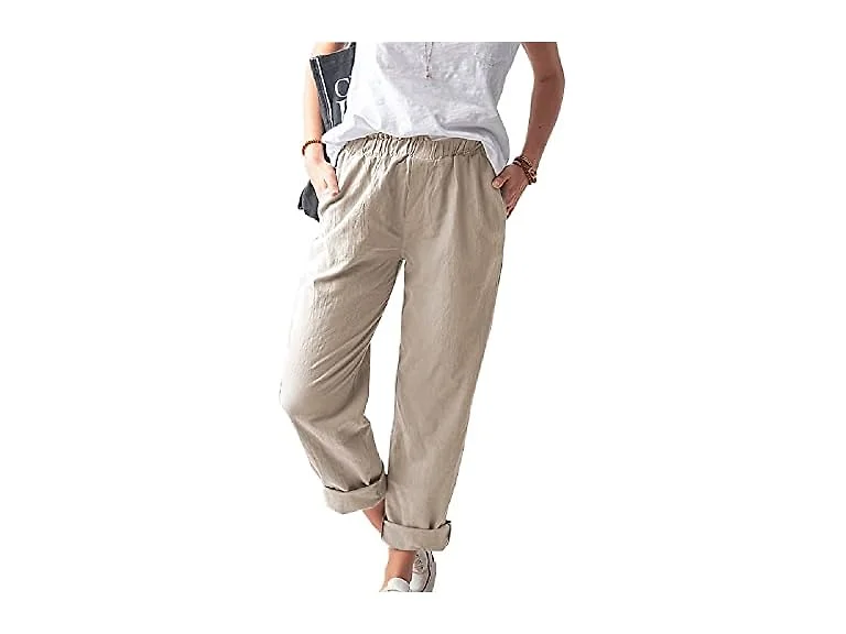 Wrolem Women (XL) Straight Pants Elastic Pants