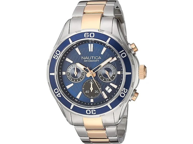 Nautica Two-Tone Chronograph Mens Watch