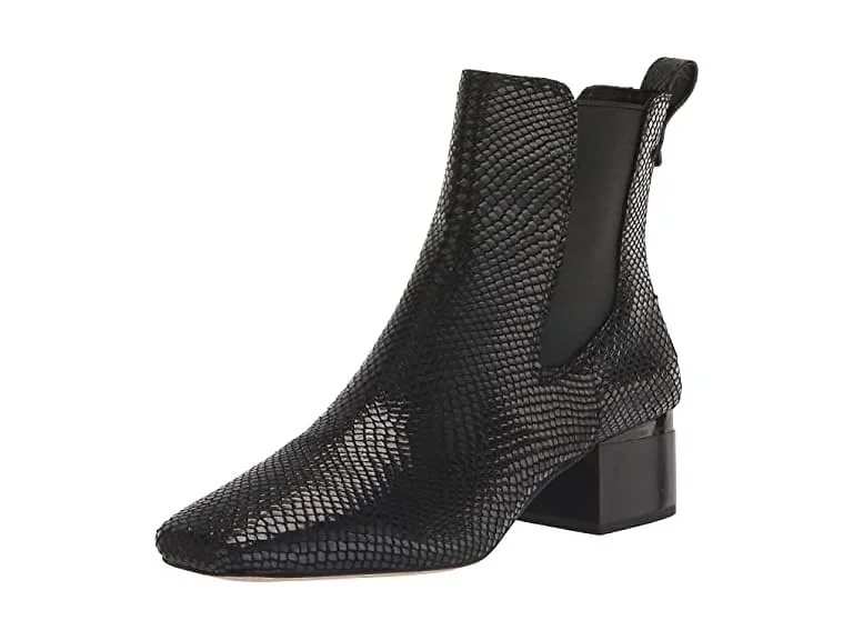 Franco Sarto Womens Bootie Black Snake Print 6.5 M