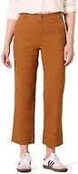 Amazon Essentials Women's High-Rise Slim-Fit Stretchy Ankle-Length Wide-Leg Khaki Pant, Caramel, 4
