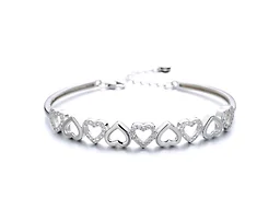 Amy and Annette DAAS-DBBS6113 One Size 14K Gold Hearts Bangl