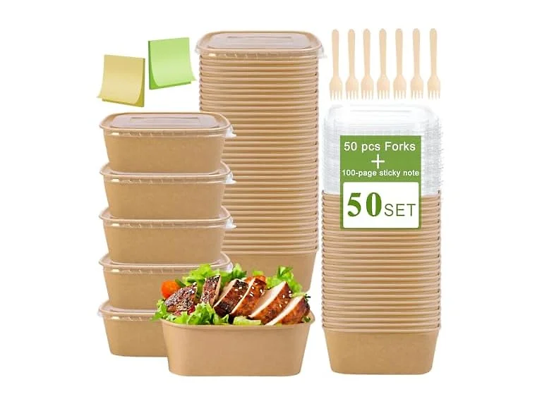 50-Pack 22Oz Kraft Paper Bowls