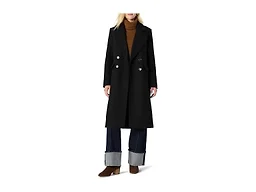 Amazon Essentials Women's Relaxed-Fit Double-Breasted Wool-Blend Longline Coat, Black, Medium