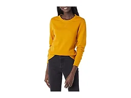 Amazon Essentials Women's Fleece Crewneck Long Sleeve Pullover Sweatshirt (Available in Plus Size), Mustard Yellow, X-Small