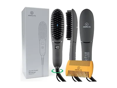 Compact Beard Straightener Brush for Men