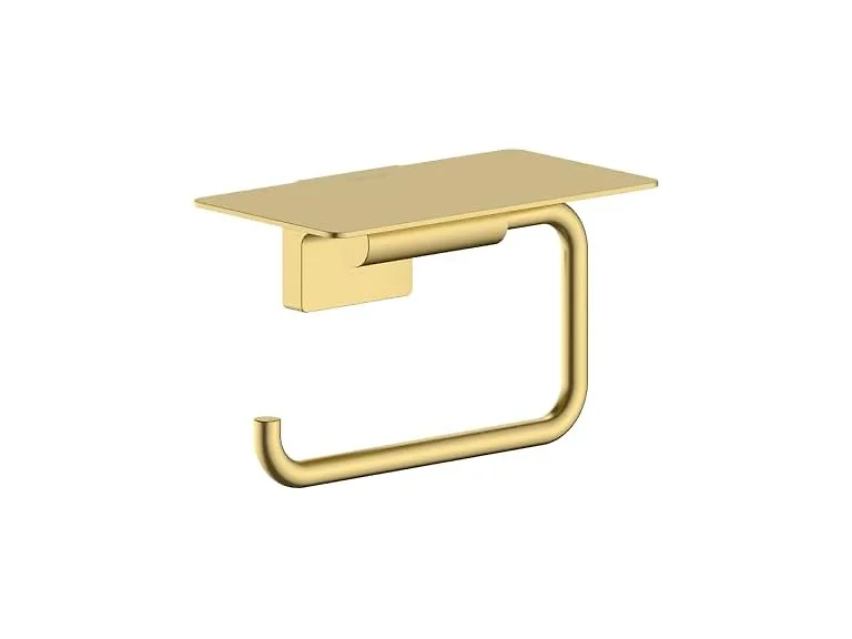 hansgrohe AddStoris S 6" Toilet Paper Holder w Shelf, Gold Optic