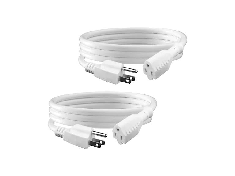 BN-LINK 6ft White Outdoor Extension Cord 16/3 SJTW, 2 Pa