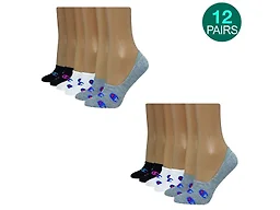 Champion MQ-12-CS-73644SA-GWB Women Shoe 5-9 12Pk Womens Invisible Liner Socks Grey / White / Black