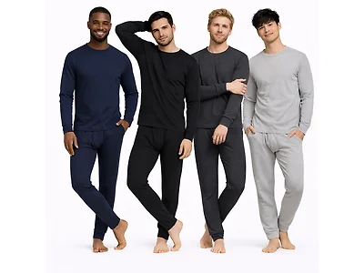 6-Piece Mens Waffle-Knit Thermal Sets