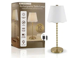 Bell + Howell NB-4181 Diamond Stem Scalloped Shade Cream Lam