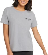 Hanes Women's Originals Cotton T-Shirt, Short-Sleeve Tees for Women, Smile Graphic