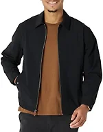 Amazon Essentials Men's Relaxed-Fit Lightweight Stretch Zip-Up Jacket, Black, XX-Large