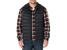 Amazon Essentials Men's Regular-Fit Lightweight Water-Resistant Hooded Puffer Vest, Brown, Large