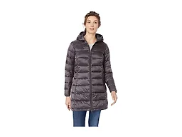 Amazon Essentials Women's Lightweight Water-Resistant Packable Hooded Puffer Coat (Available in Plus Size), Charcoal Heather, Medium