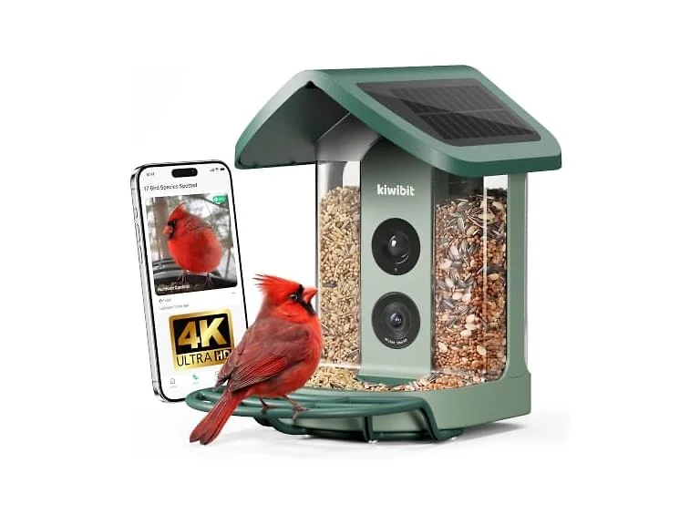 Kiwibit Solar Smart Bird Feeder 4K AI