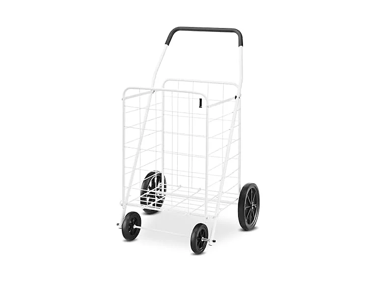 Whitmor Deluxe Utility Foldable Shopping Cart w Wheels