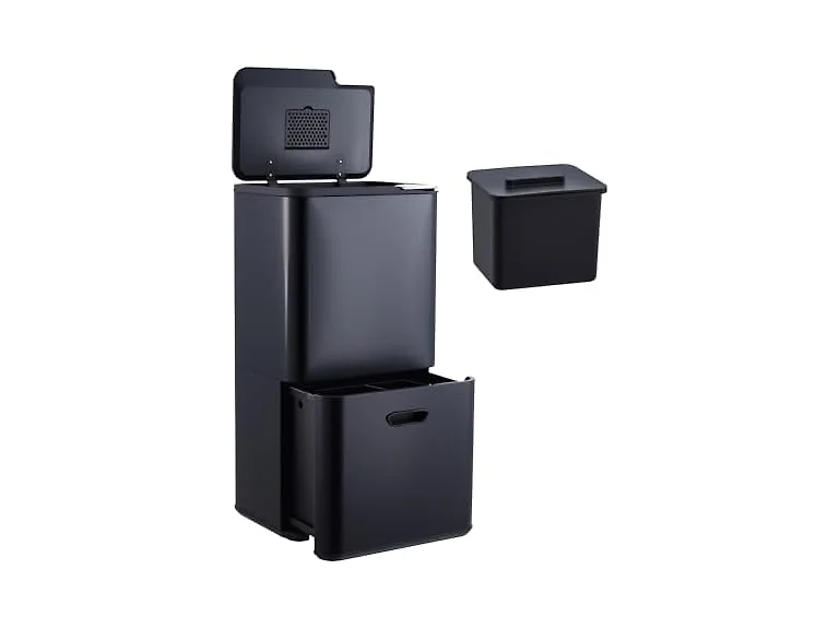 MOVECOM 16 Gal Pull-Out Compost Bin Blac