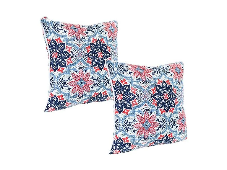Sunnydaze Throw Pillows 2pc Red & Blue
