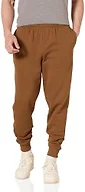 Amazon Essentials Men's Relaxed Fit Fleece Joggers Sweatpants, Drawstring Waist, Tapered Leg, Ribbed Cuffs, Brushed Interior, Dark Tan, X-Small