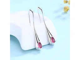 AAA IGT-DAAS-DES508-G Sterling Silver Waterdrop Earrings Garnet 
