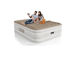 Sebor Air Mattress Queen with Built-in Pump 18", Comfortable Self-Inflating Air Mattress with High-Speed Pump, Durable Blow Up Mattress Queen with Storage Bag for Guests, Camping, Travel