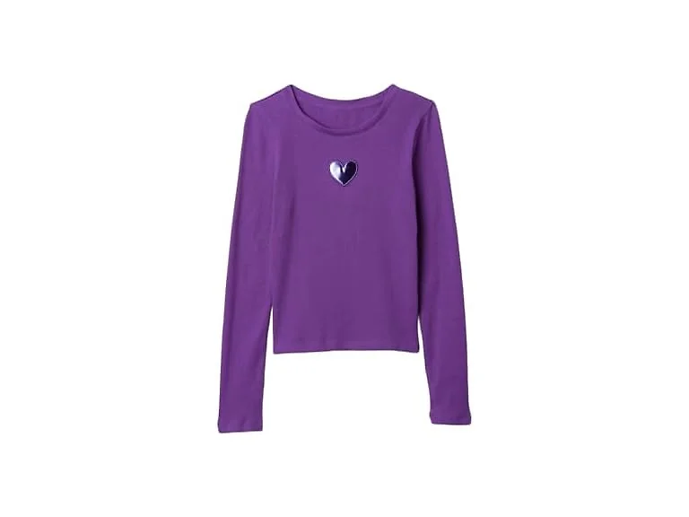 GAP Girls Long Sleeve Ribbed Henley Top Shirt