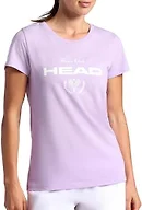 HEAD Women’s Tennis Graphic Crewneck T-Shirt, Relaxed Fit, Lightweight and Breathable Cotton-Poly Material, Lavendula, Large