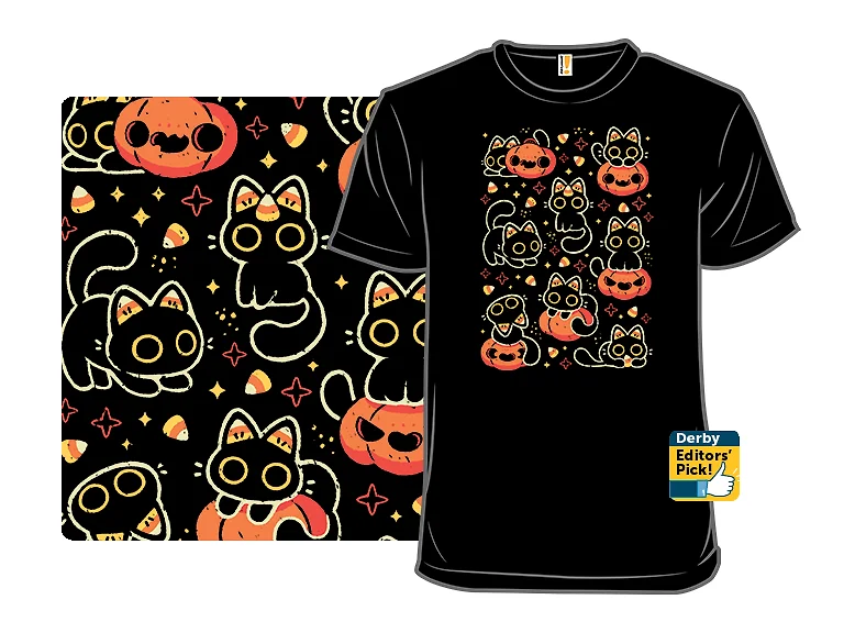 Cute Black Cats with Candy Corn