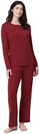 Amazon Essentials x Sofia Grainge Women's Long Sleeve Henley Pajama Set, Burgundy, X-Large